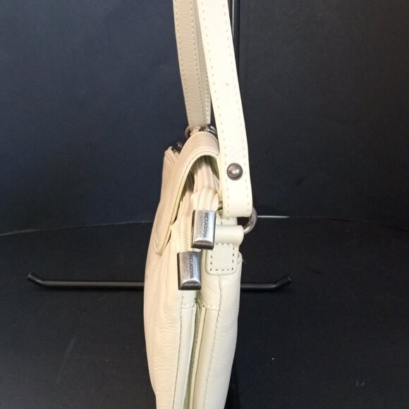 HEXAGONA PARIS Ivory Leather Crossbody Organizer Flat Profile - Picture 5 of 16